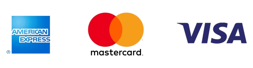 Visa, Mastercard and American Express accepted
